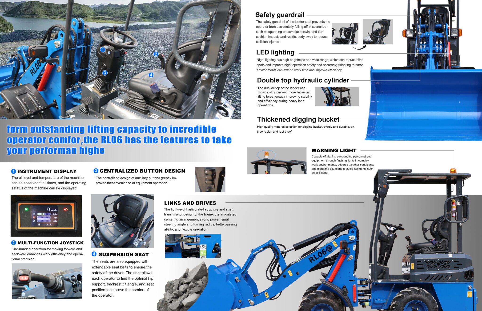 The RIPPA RL06 Wheel Loader is a compact and powerful articulated ...